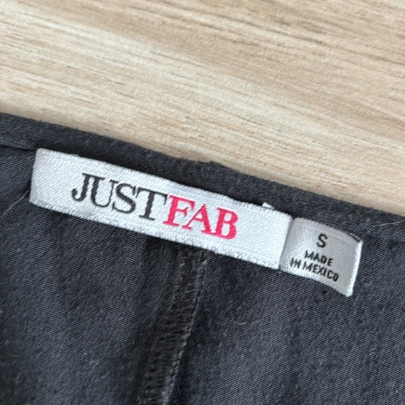 JustFab Dolman Drawstring Black Mini Dress - Picture 2 of 3